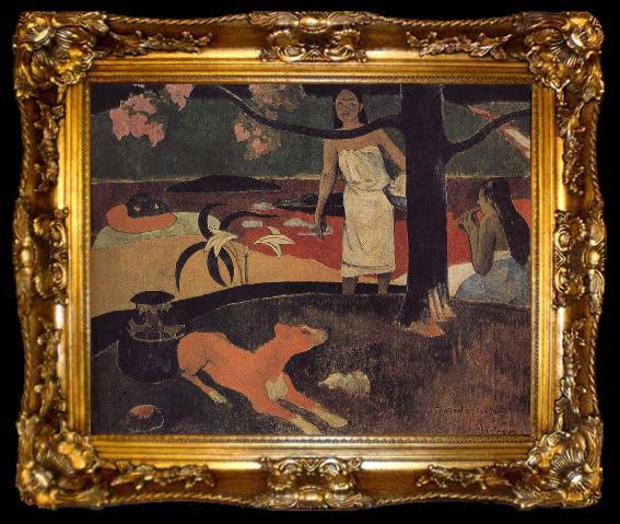 framed  Paul Gauguin Tahiti eclogue, ta009-2